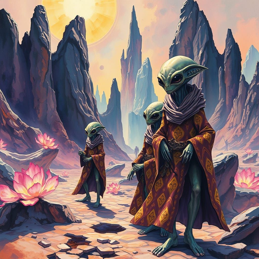 Aliens Discover Mysterious Otherworldly Planet in Vibrant Go...