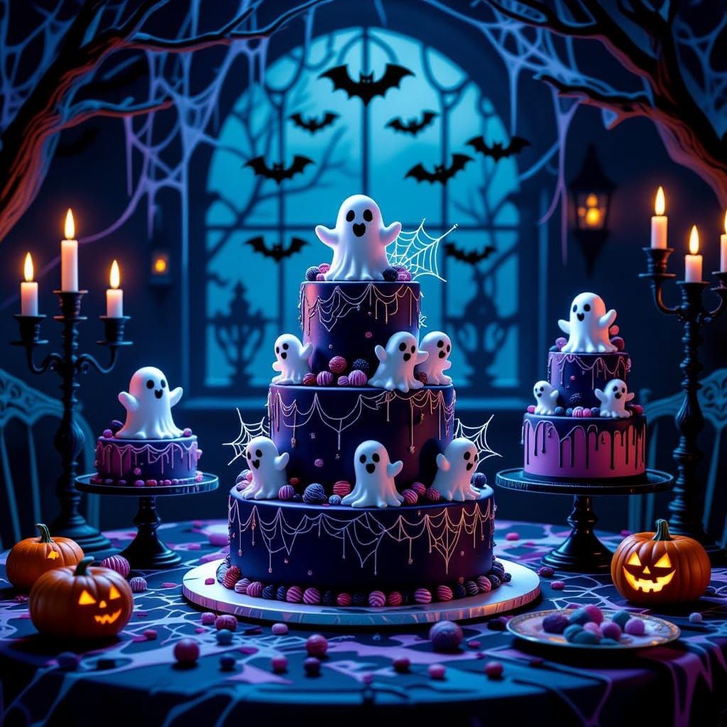 Whimsical Spooky Birthday Celebration with Haunted Cakes and...
