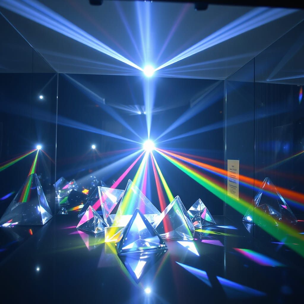 Rainbow Light Show Inside Mirrored Prism Box