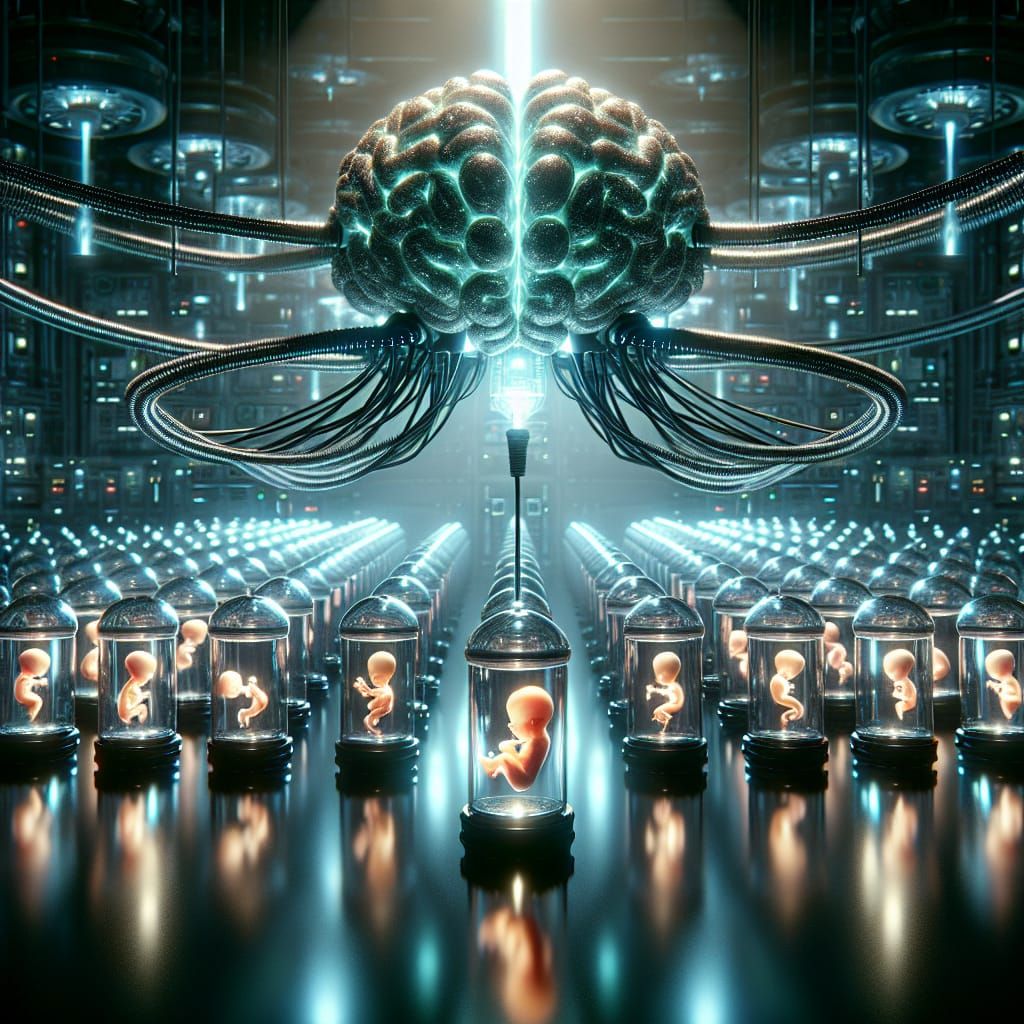 Surreal Futuristic Factory Births Life in a Cyberpunk Aesthe...