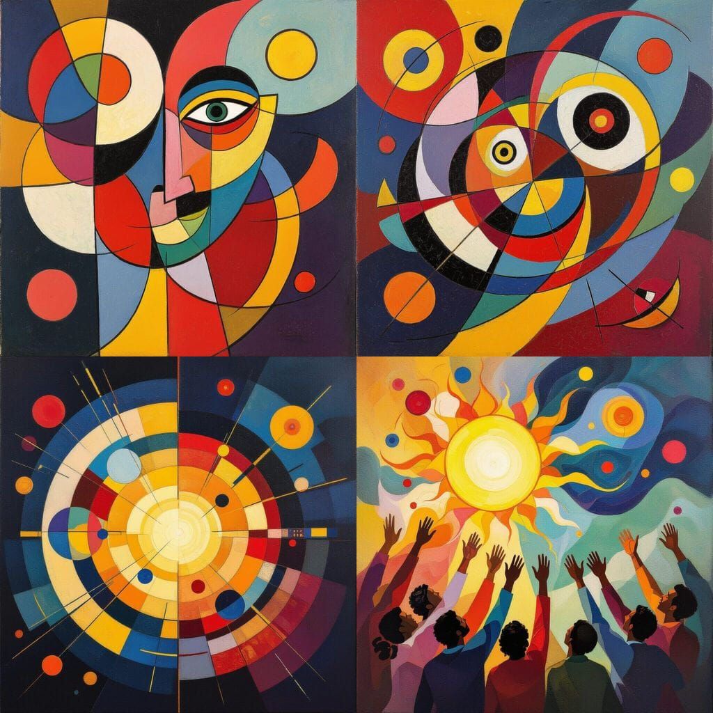 Abstract Expression of Human Spirit in Kandinsky Style