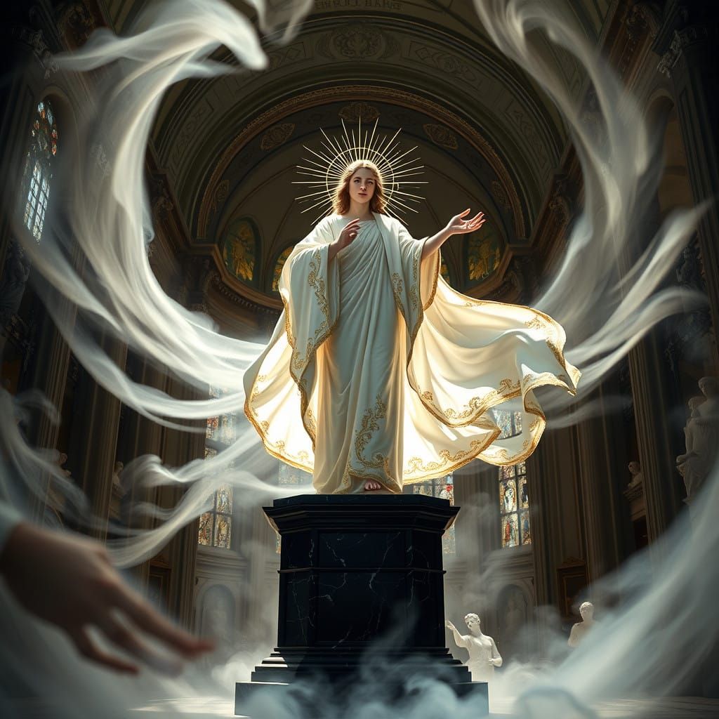 Baroque Figure of Unity and Coexistence Amidst Light and Sha...