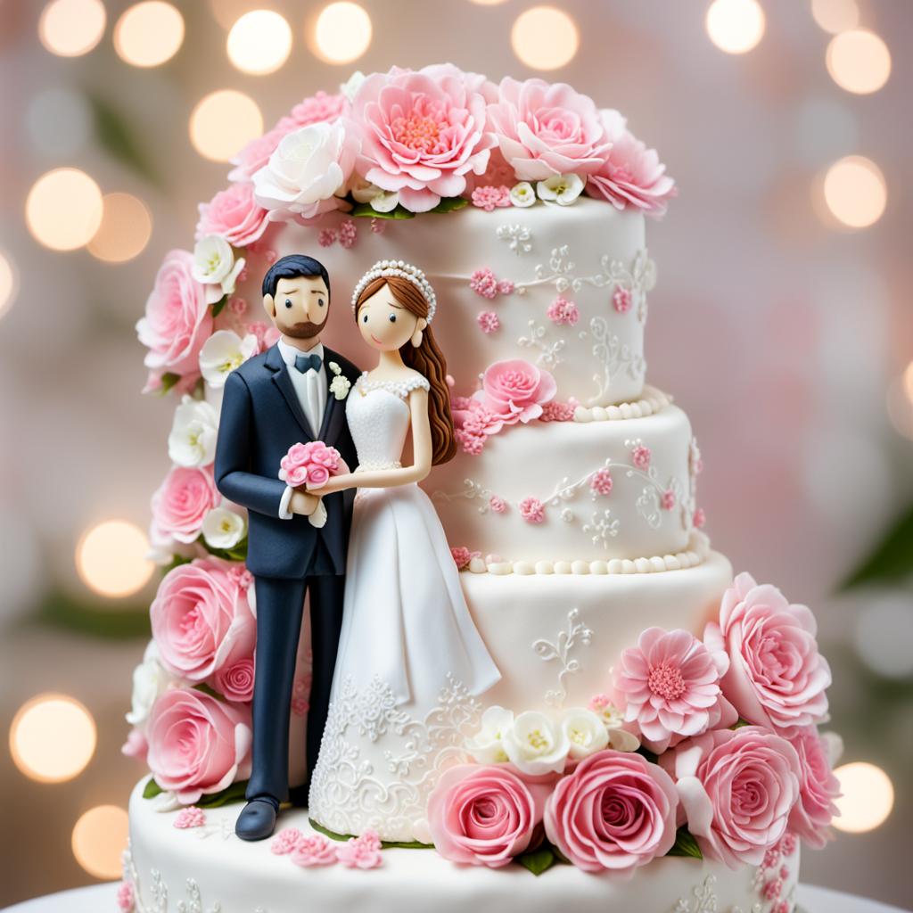 Elegant Wedding Cake with Floral Details