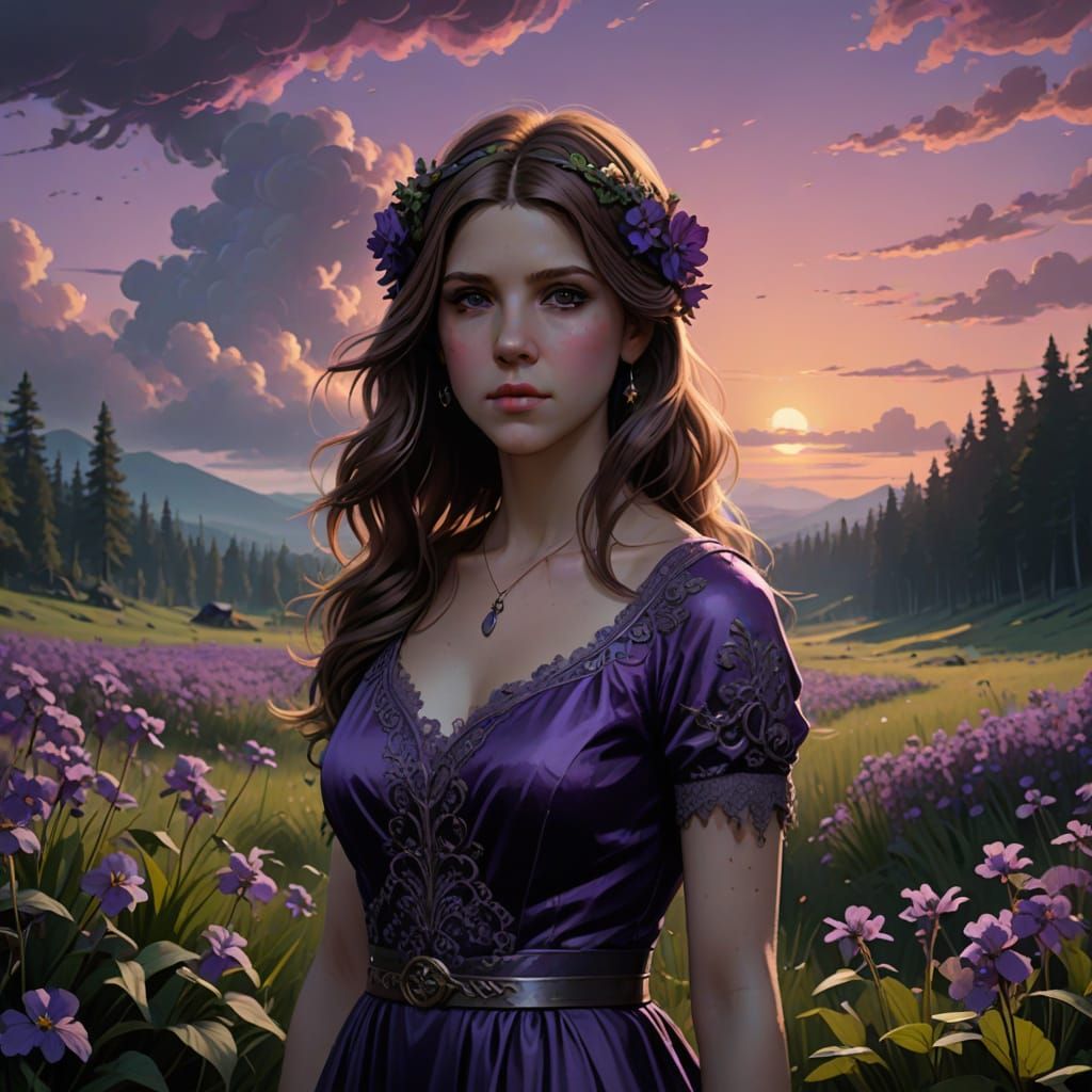 Purple Goddess in a Lavender Field