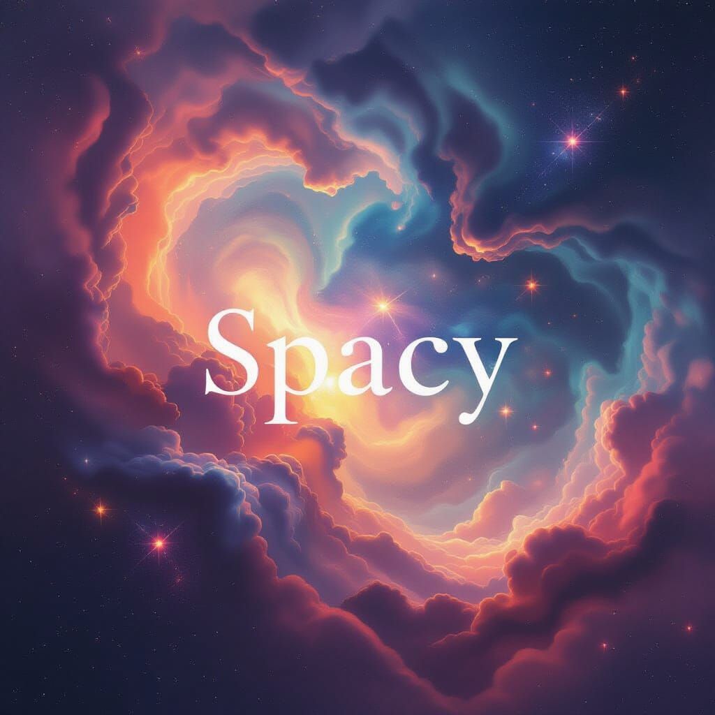 Cosmic Nebula in Love Song Colors, Surrealist Digital Art