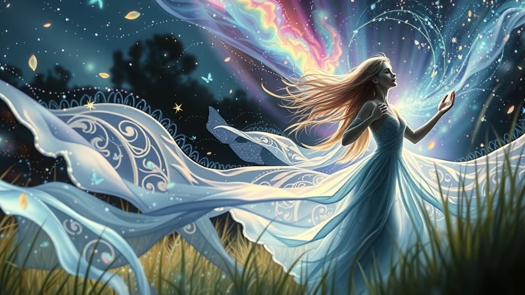 Ethereal Dancer in a Mystical Butterfly Realm