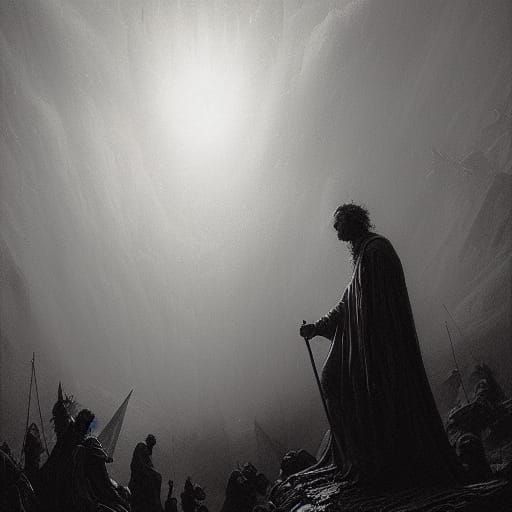 Horror Guiding Light in Gustave Doré Style