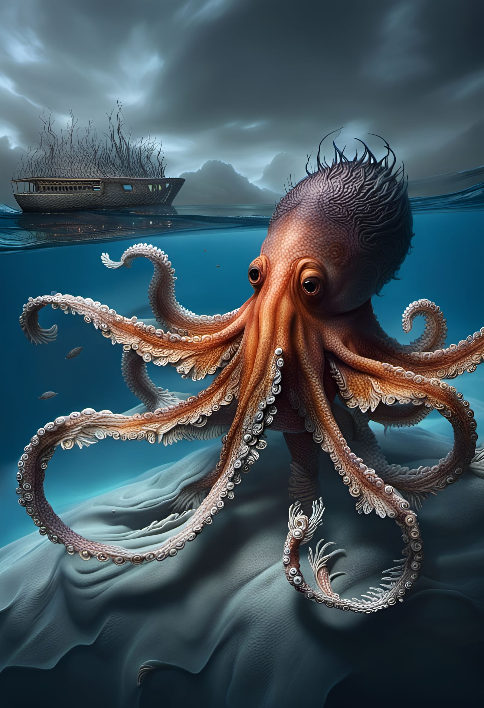 🐙 🦑 Pink Hairy Octopus🐙 🦑