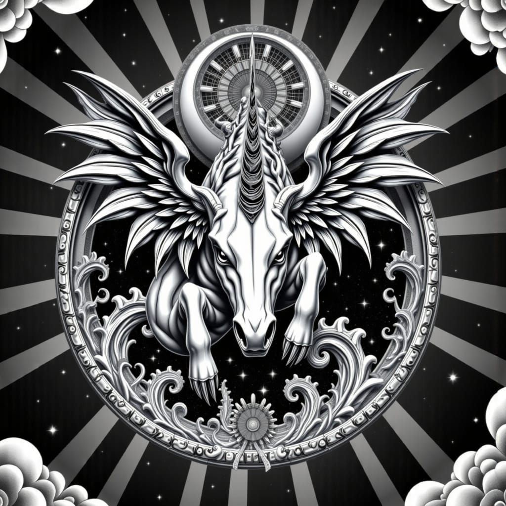 Cyberpunk Android Dragon Unicorn in a Futuristic World