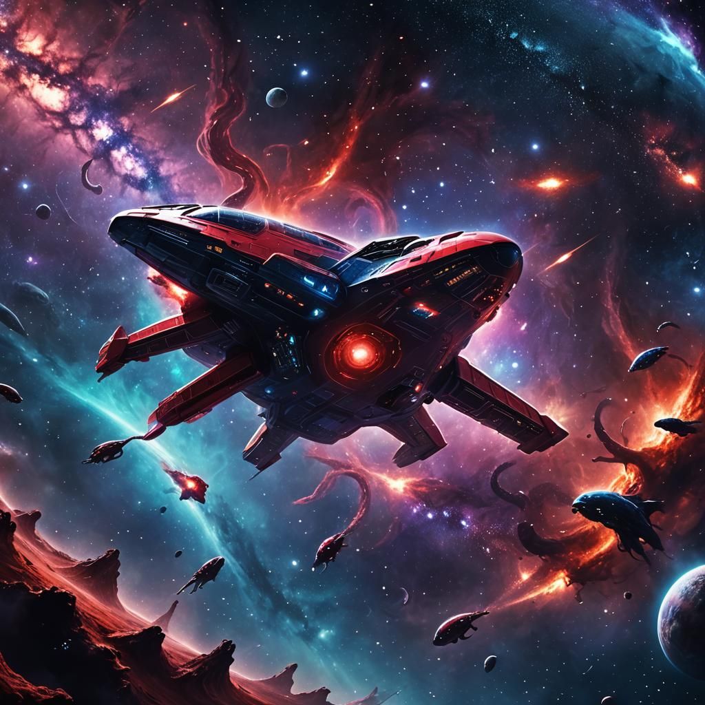 Octopi in Space: Cinematic Sci-Fi Concept Art