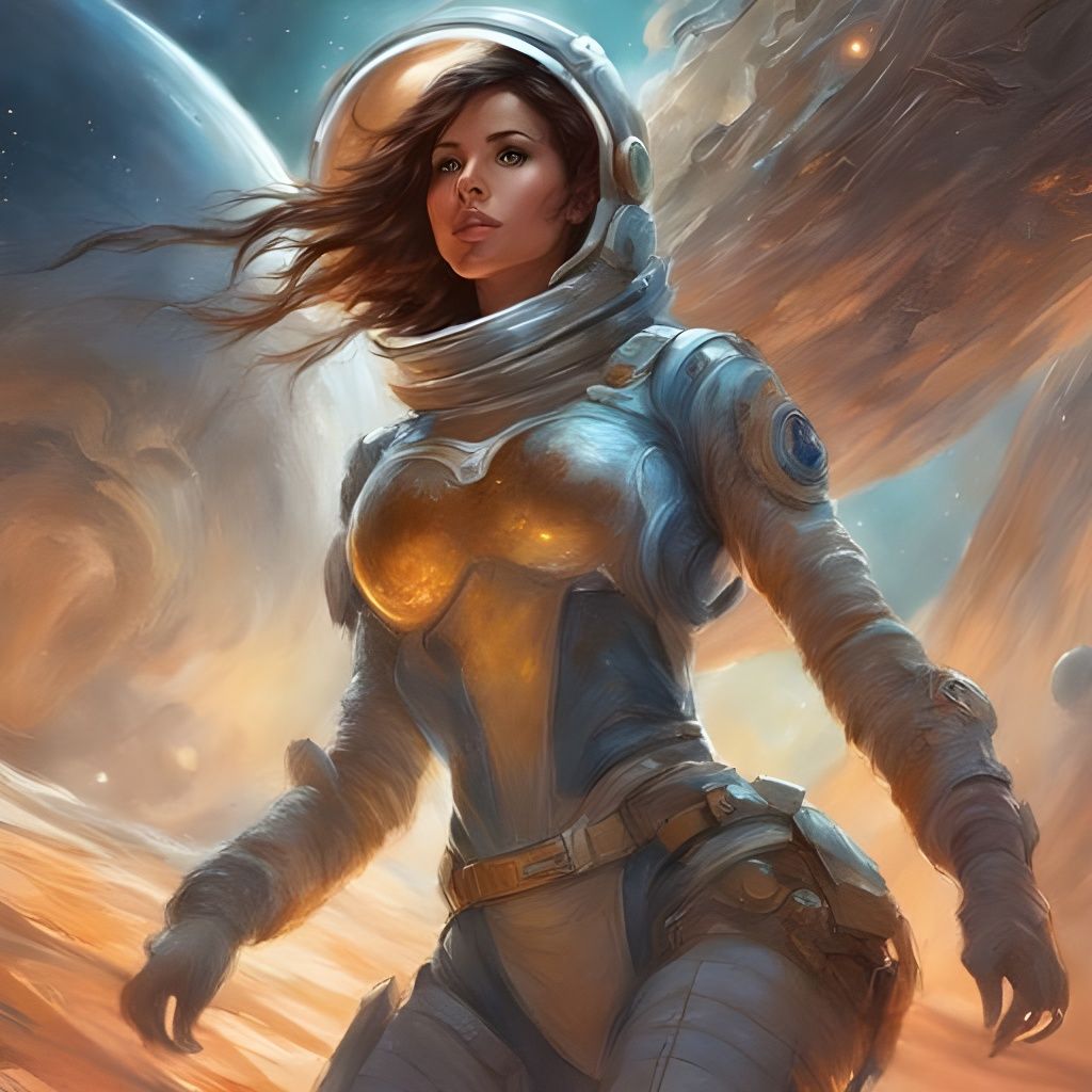 Astronaut vs. Space Worm: A Splash Art Portrait