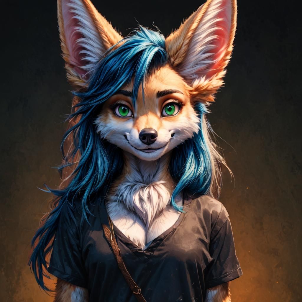 Anime Portrait of Mythical Anthro Fennec