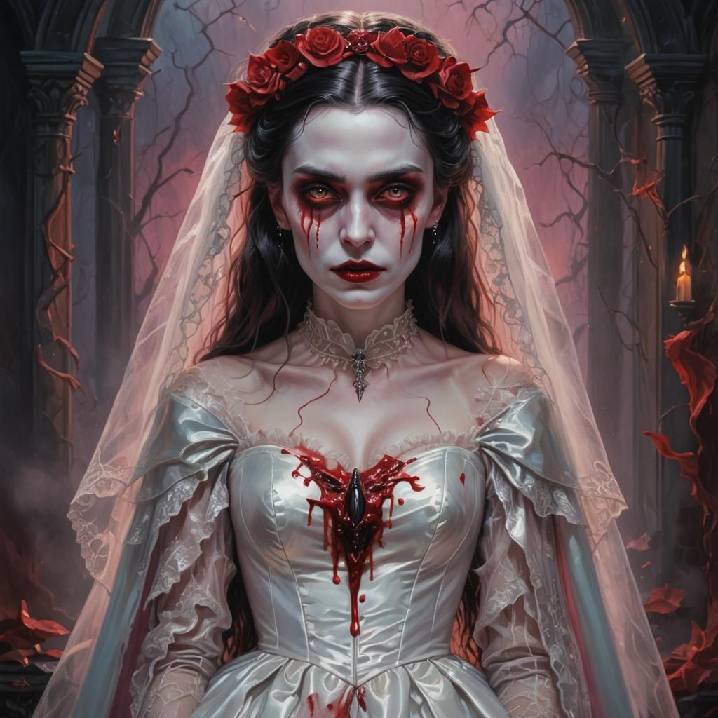 Dracula's Sweet Bride: A Pastel Fantasy Portrait