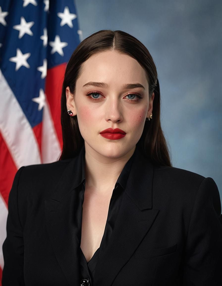 Kat Dennings as Confident Politician in Digital Art