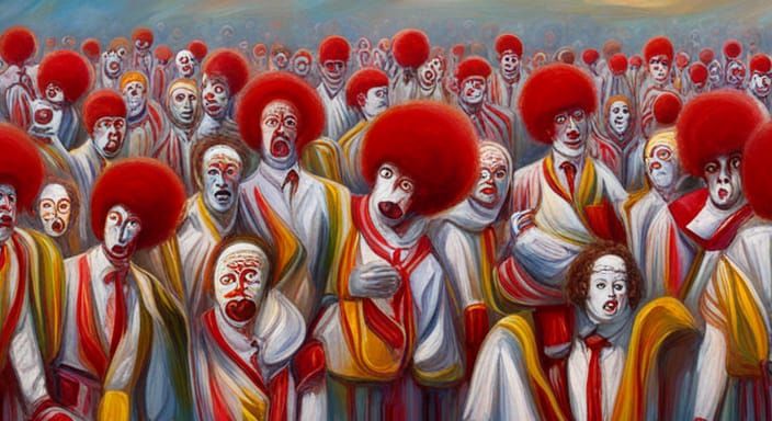 group of ronald mcdonalds