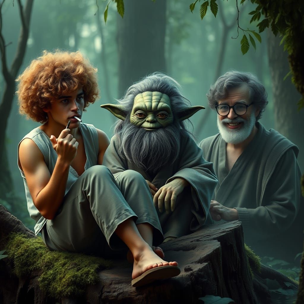 Mystical Gathering: Skywalker, Yoda, and Kenobi in Fantasy A...