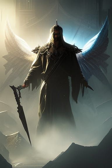 Male Angel of Death: Dark Fantasy Concept Art