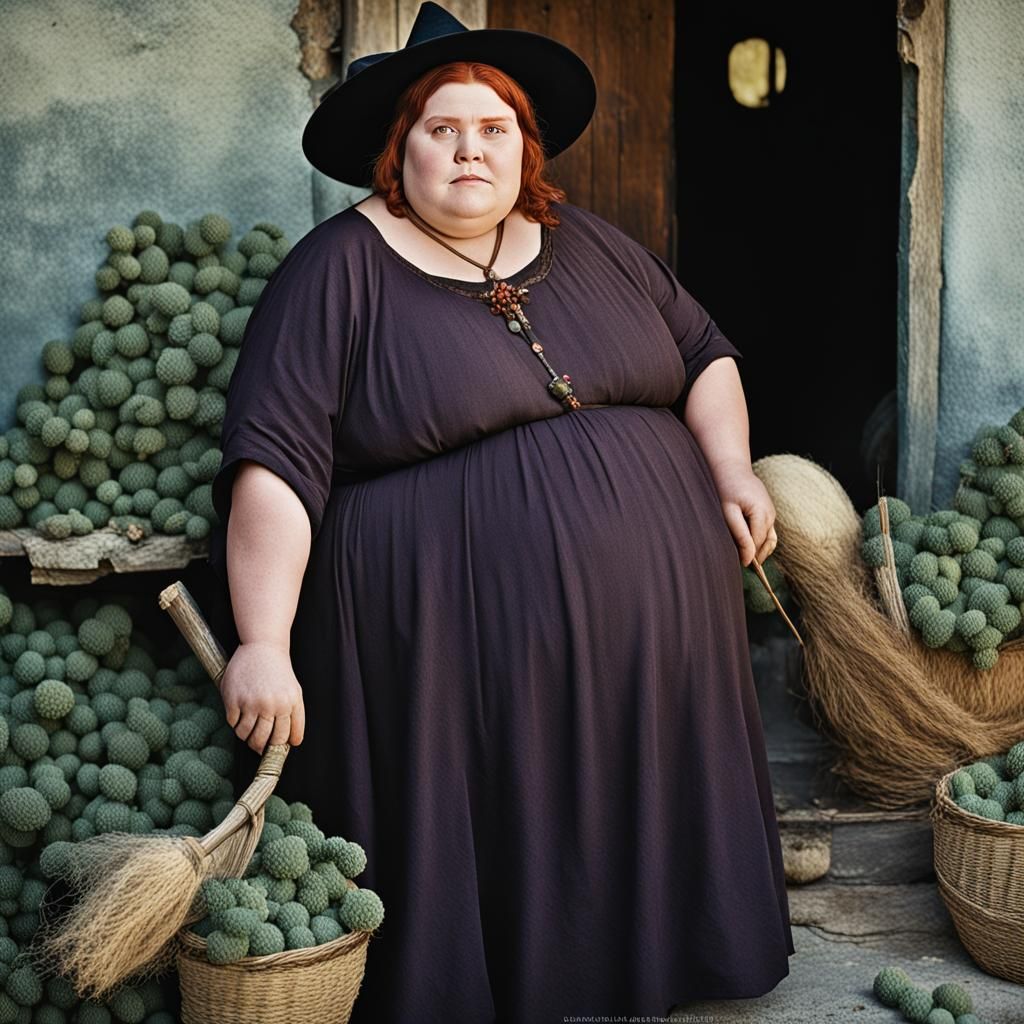 Portrait of a Young Witch in Studio Lighting