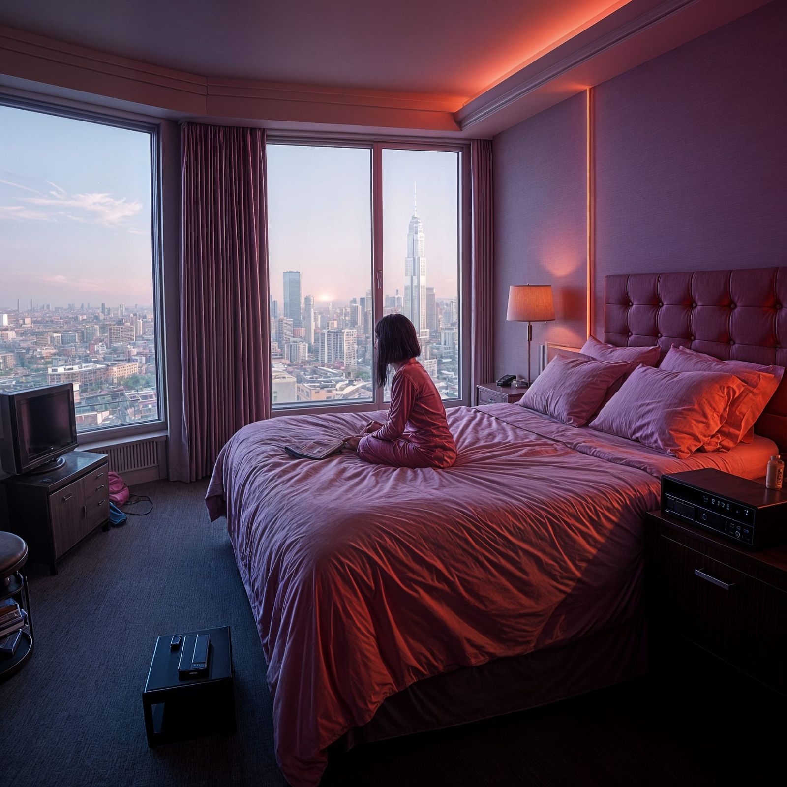 Ethereal Vaporwave Dreamscape in Neon Liminality