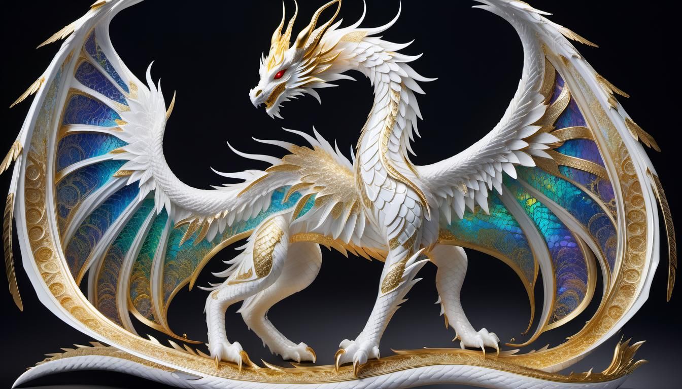 Ethereal Landscape with Holy Dragon