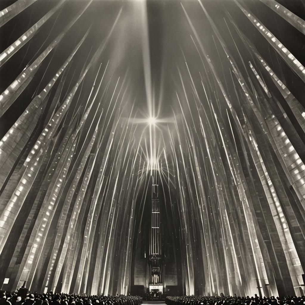 Cathedral of Light: Gouache and Watercolor Masterpiece