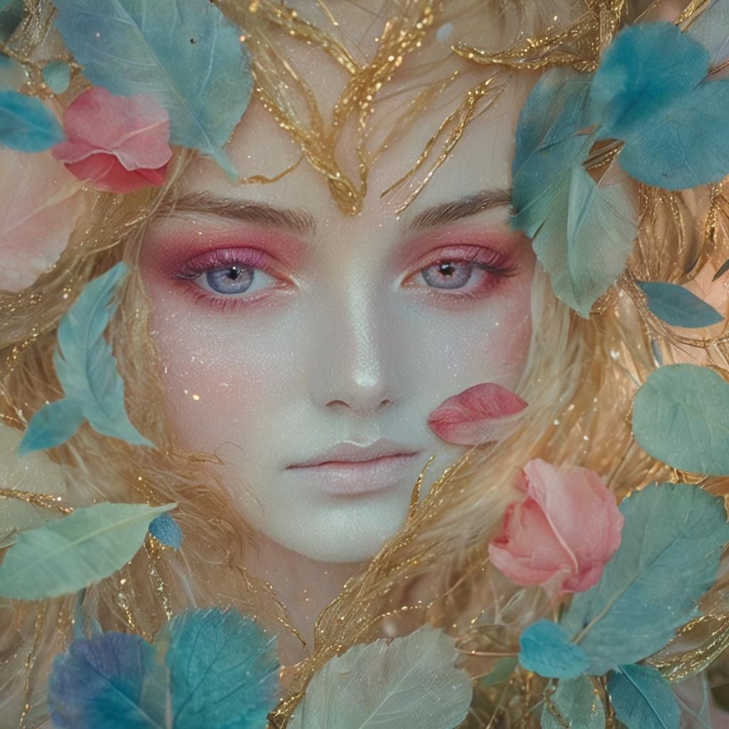 Dreamy Surrealism: Gentle Couple's Tender Embrace