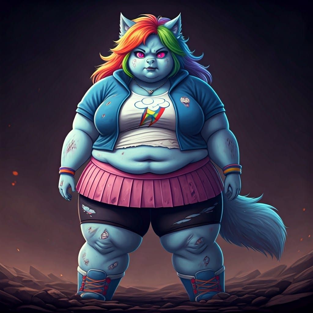 Cute Werewolf Girl in Torn Clothes, Cinematic Style