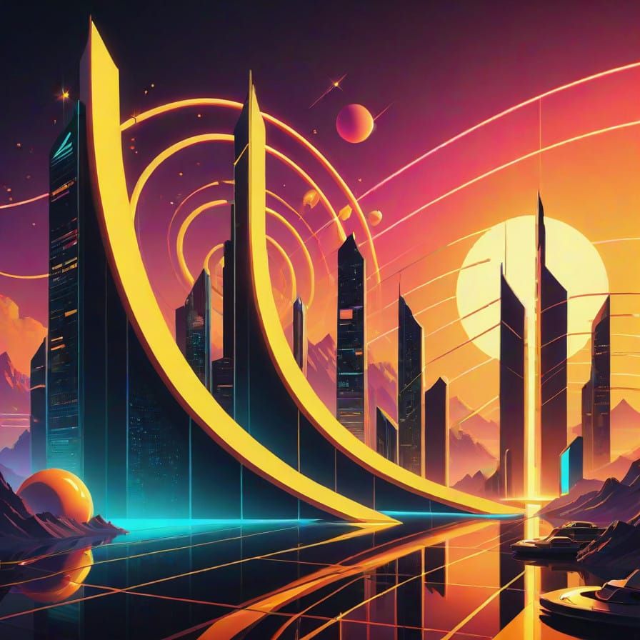 Ethereal 80s Sci-Fi Futurism in High-Resolution
