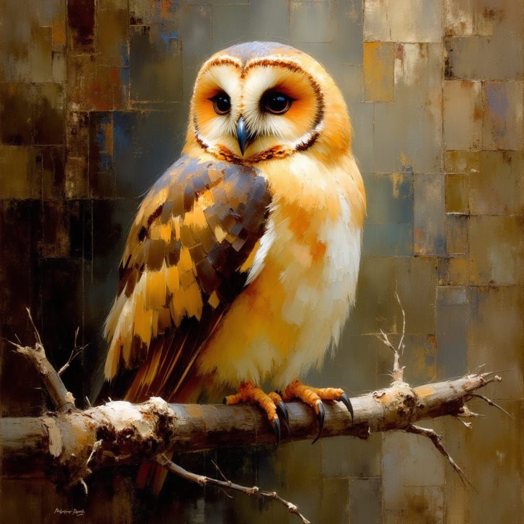 Hyper Realistic Barred Owl Perched on a Twig