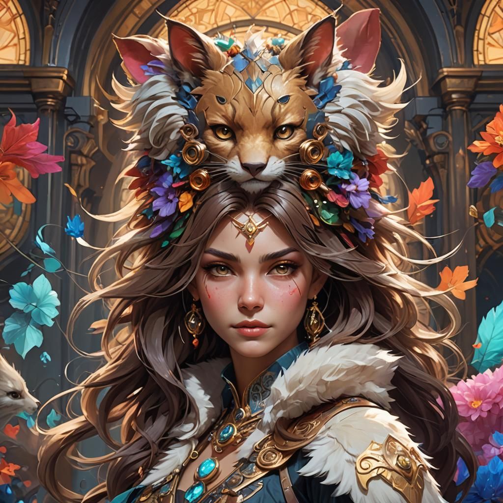 Furry Convention Portrait in Hyperdetailed Art Style