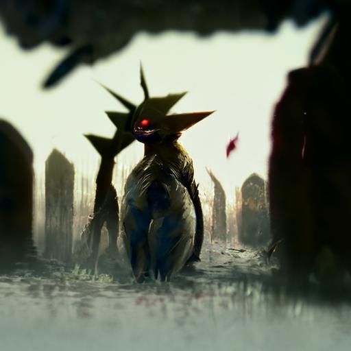 Sinister Pokemon Illustration in Fantasy Style