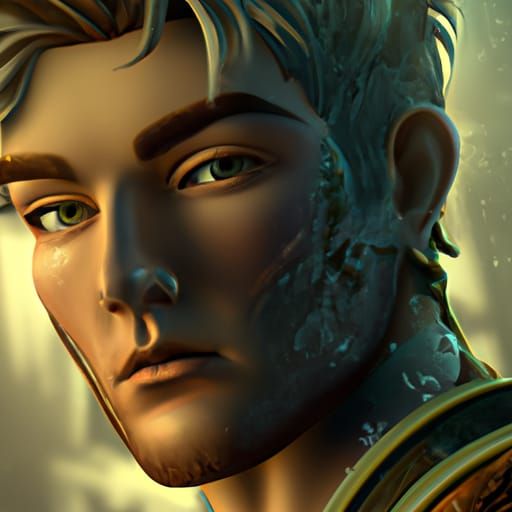 Detailed Portrait with Dynamic Lighting in Art Nouveau Style