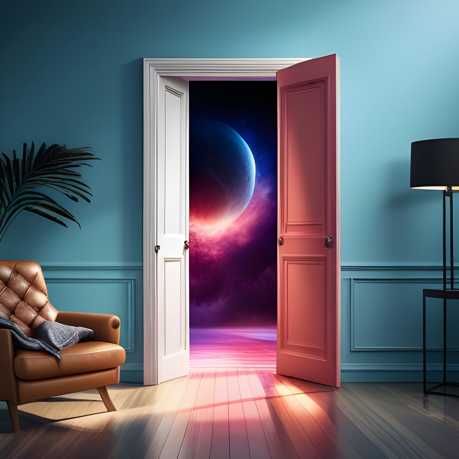Fantasy Portal Revealed in Dark Bedroom