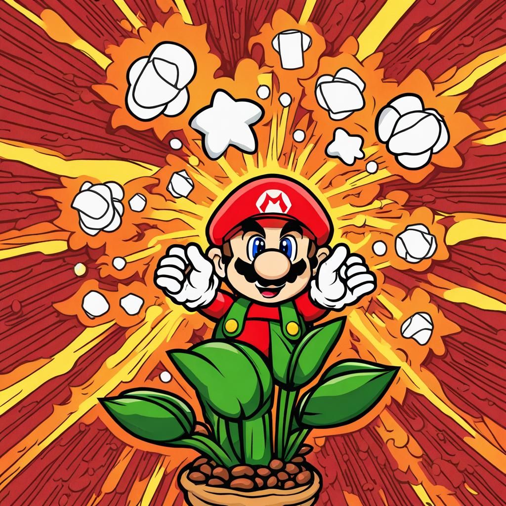 Super Mario Fire Flower Digital Art
