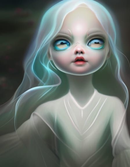 Cute Chibi Casper Ghost in Anime Style