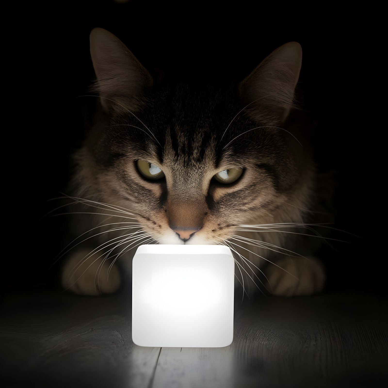 Whiskers Lit Up in a Dark Room