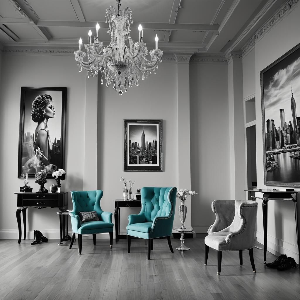 Elegant Art Design Studio with Runway Painting