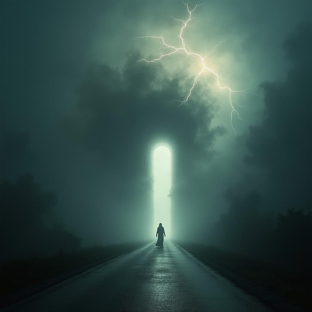 Surreal Grimdark Shadowrealm Dreamscape with Ethereal Portal