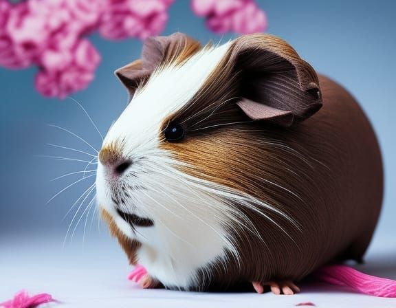Detailed Plush Guinea Pig: Digital Matte Painting