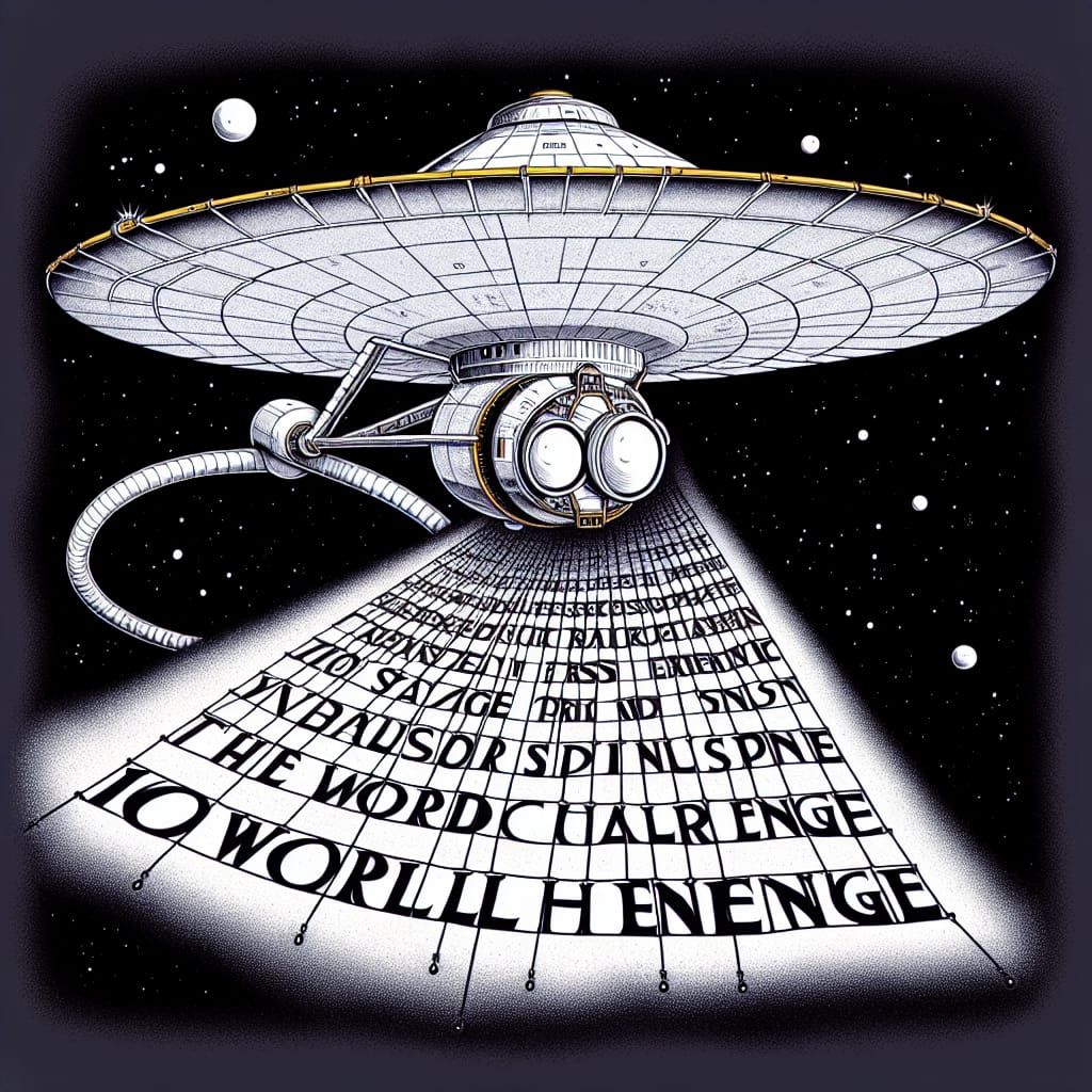 Anime Voyager Spacecraft Tows '10 Word Challenge' Banner