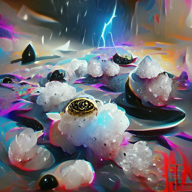 Caviar Hailstorm Digital Art