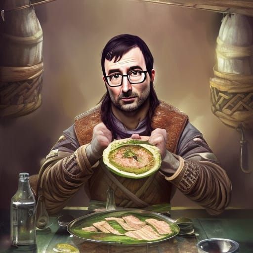 John Oliver Orders SPAM with Vikings: Detailed Portrait