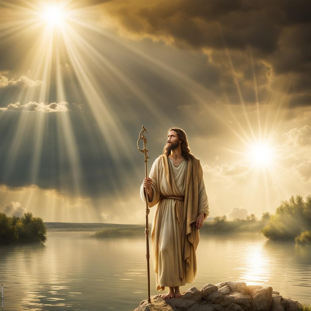 John the Baptist Baptizing Jesus in the Jordan River