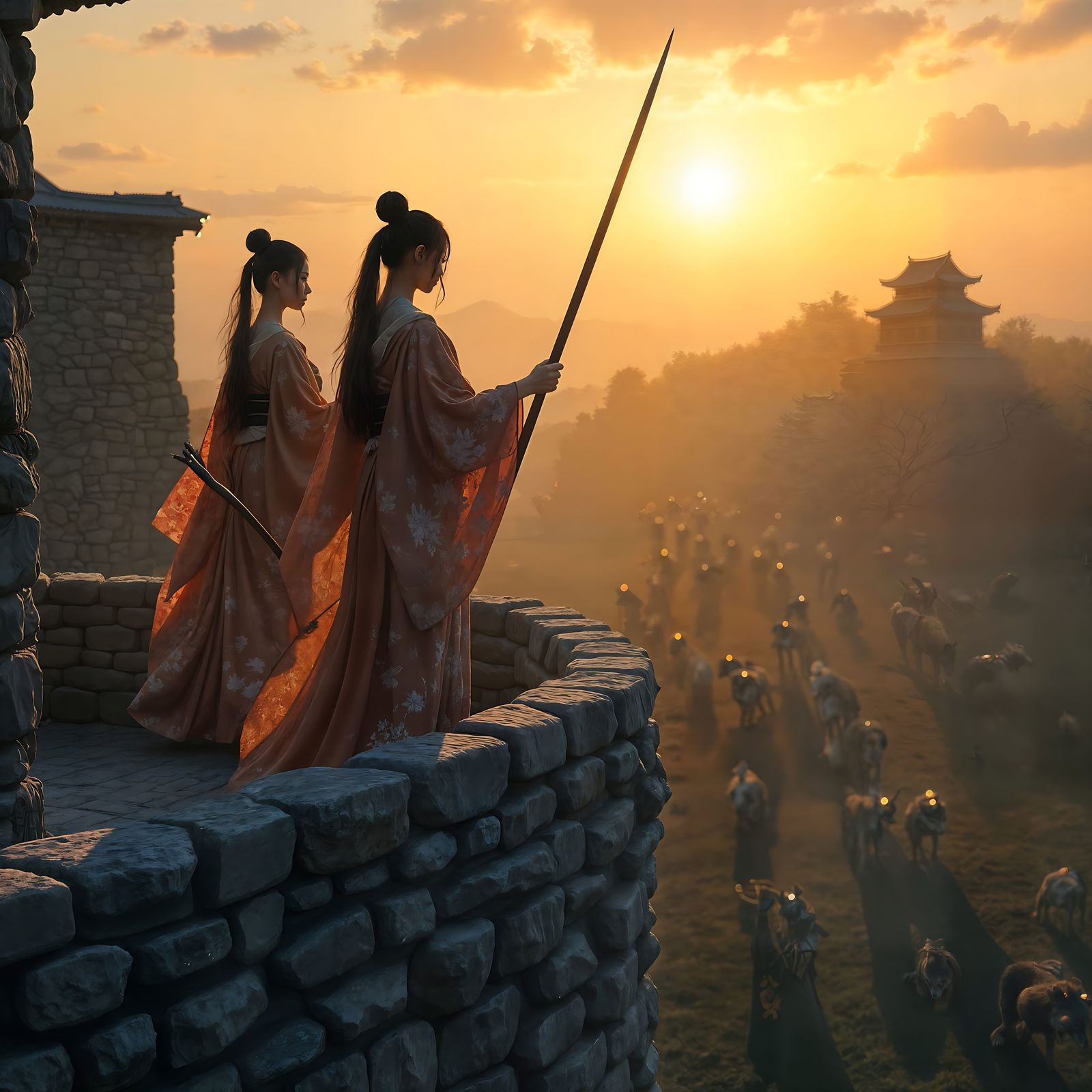Surreal Samurai Women Defend Ancient Japanese Castle Against...