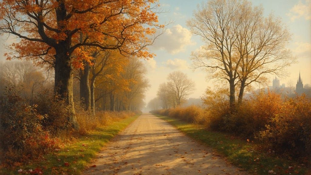 Autumn Landscape in 19th Century British Style