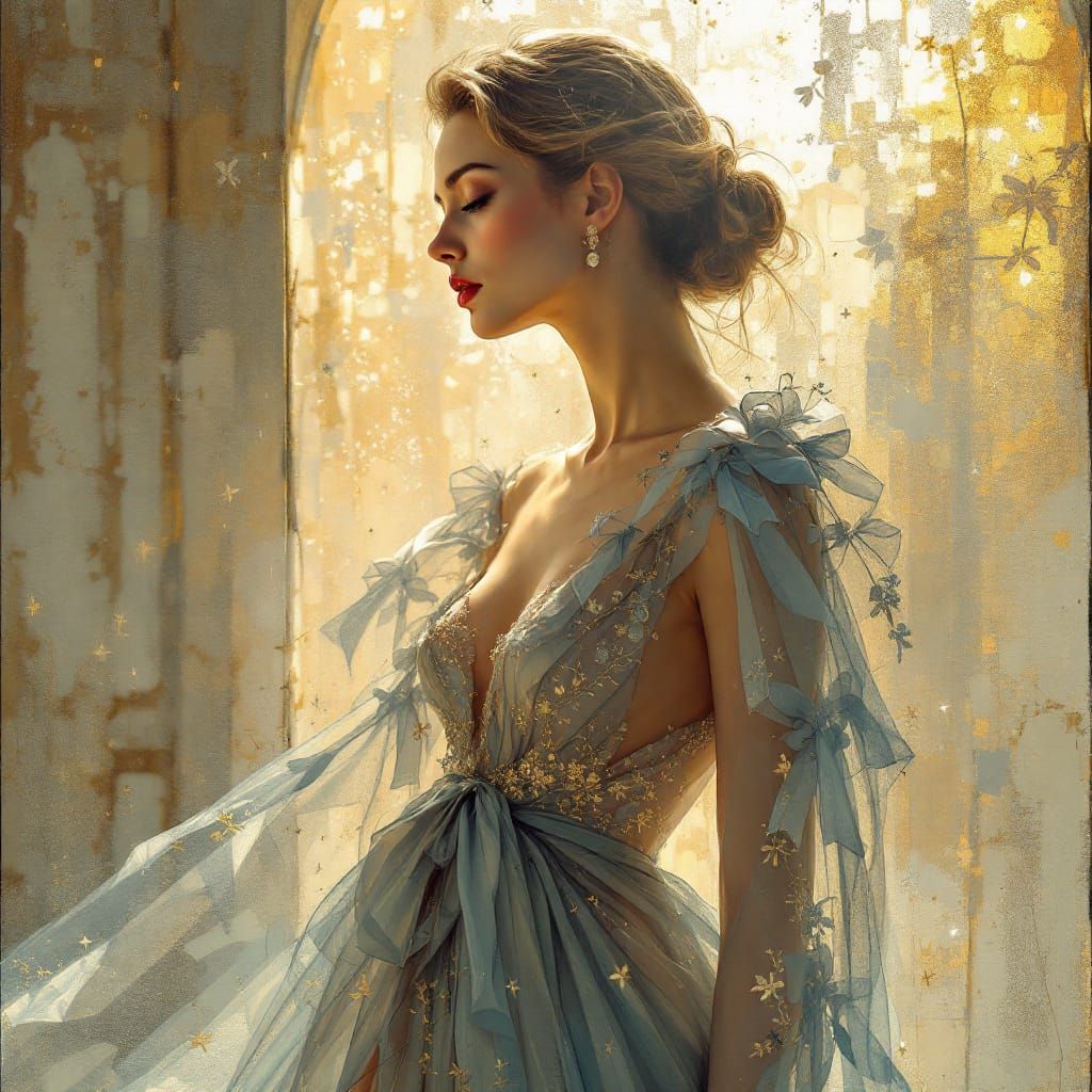 1930s Seamstress in Soft Light, Degas & Manara Style