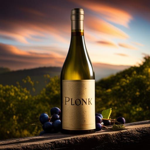 Wine Bottle with Bokeh and Dramatic Lighting