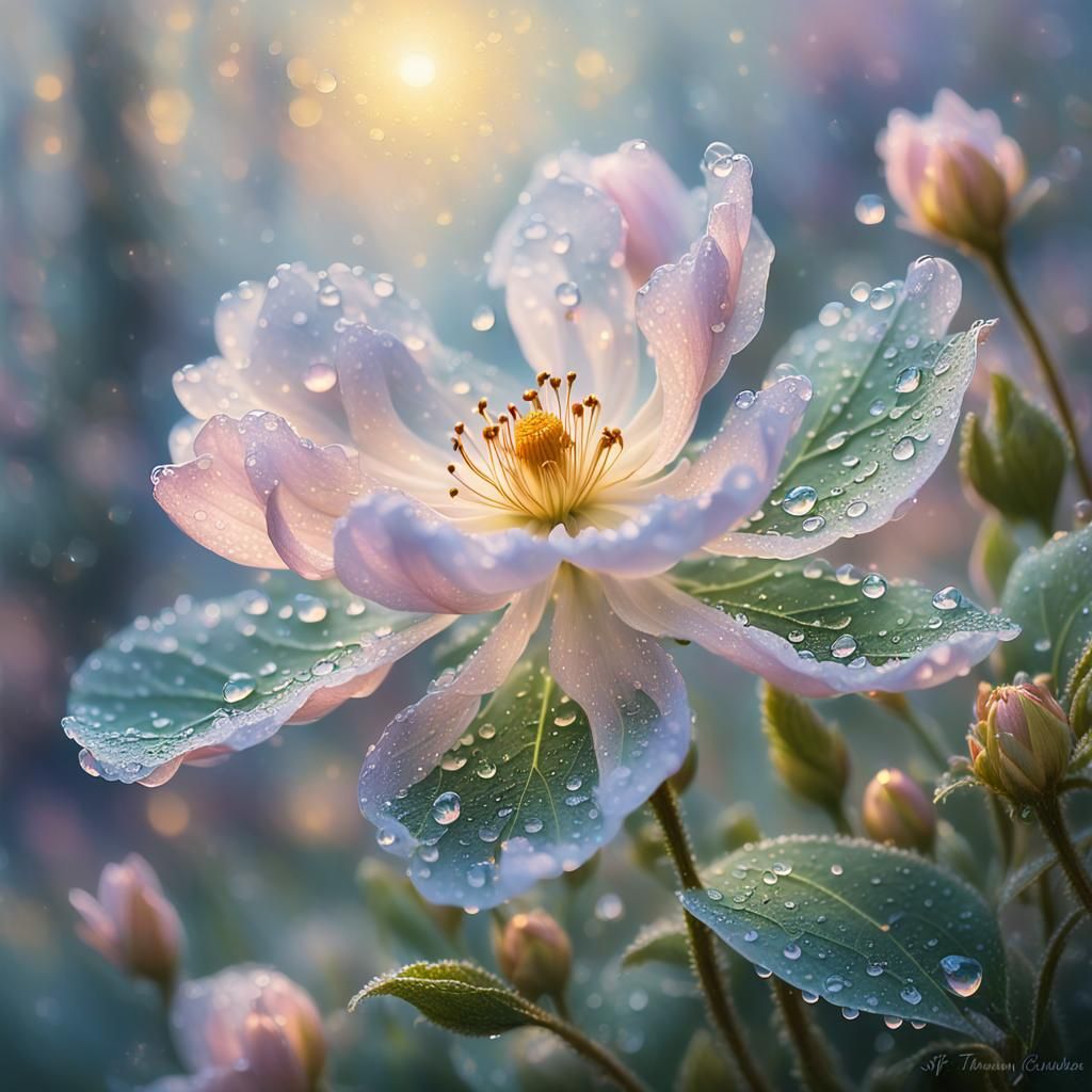 Ethereal Blossom Unfolding in Dreamy Realism