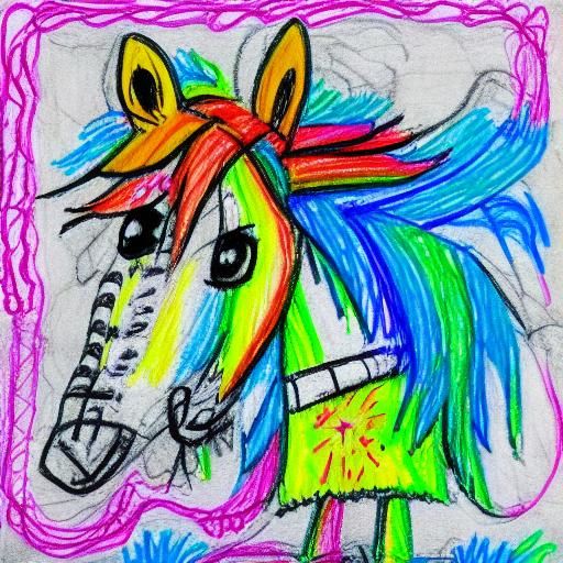 Colorful Crayon Horse Faerie