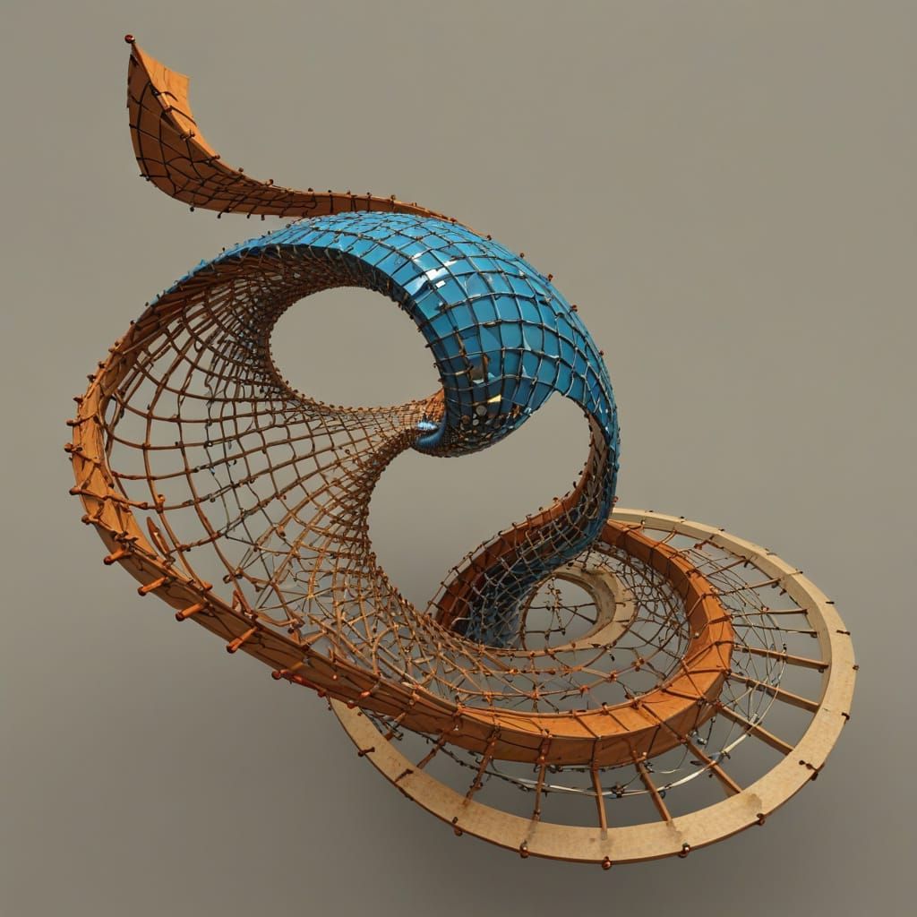 Abstract Geometric Curves in a Digital Art Style